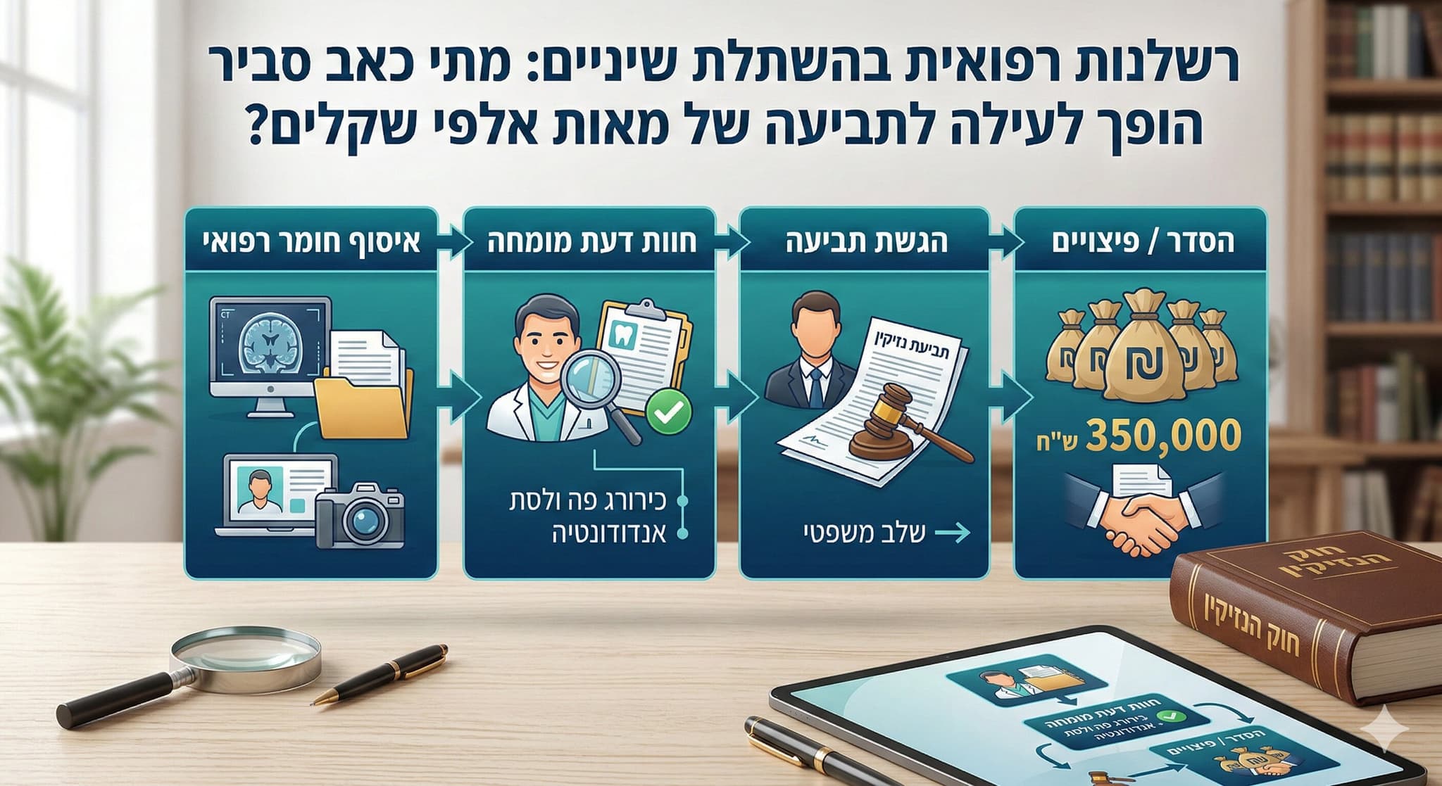 תהליך הגשת תביעת רשלנות רפואית בשיניים - שלב אחר שלב